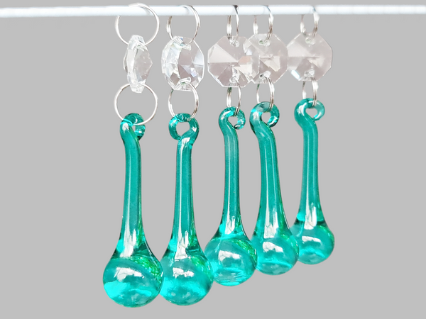 1 Aqua Marine Cut Glass Orbs 53 mm 2" Chandelier UK Crystals Droplets Beads Drops Lamp Light Parts 5
