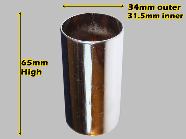 65 mm x 34 mm Chrome Chandelier Candle Drips Silver Metal Bulb Cover Sleeve Tubes 1