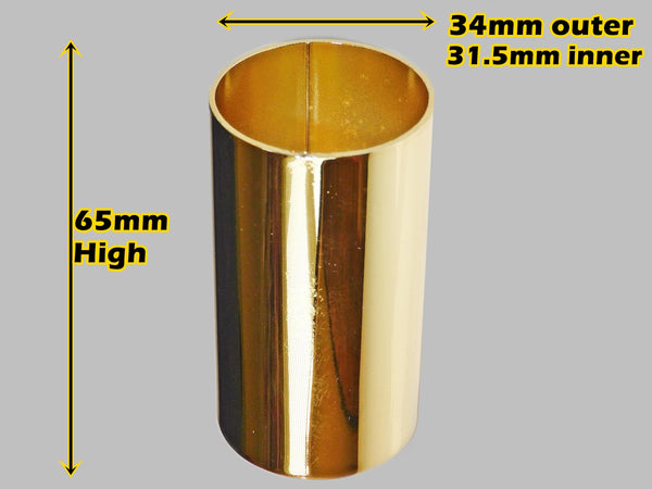 65 mm x 34 mm Brass Gold Chandelier Candle Drips Metal Light Pendant Bulb Cover Antique Style Sleeve Tubes 6