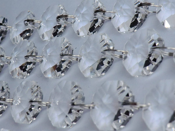 10 Strands Clear 16mm Octagon Chandelier Drops Glass Crystals 2.1m Garland Beads Droplets 4