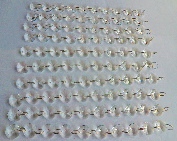 10 Strands Clear 16mm Octagon Chandelier Drops Glass Crystals 2.1m Garland Beads Droplets 5
