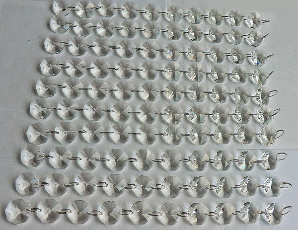 10 Strands Clear 18mm Octagon Chandelier Drops Glass Crystals 2.25m Garland Beads Droplets 4