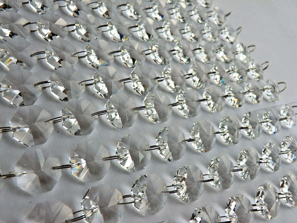 10 Strands Clear 18mm Octagon Chandelier Drops Glass Crystals 2.25m Garland Beads Droplets 3