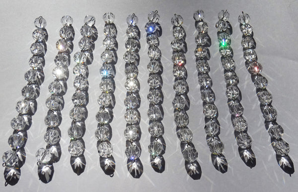 10 Strands Clear 12mm Chandelier Ball Drops Glass Crystals 1.68m Garland Beads Droplets - Seear Lights