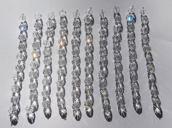 10 Strands Clear 12mm Chandelier Ball Drops Glass Crystals 1.68m Garland Beads Droplets - Seear Lights