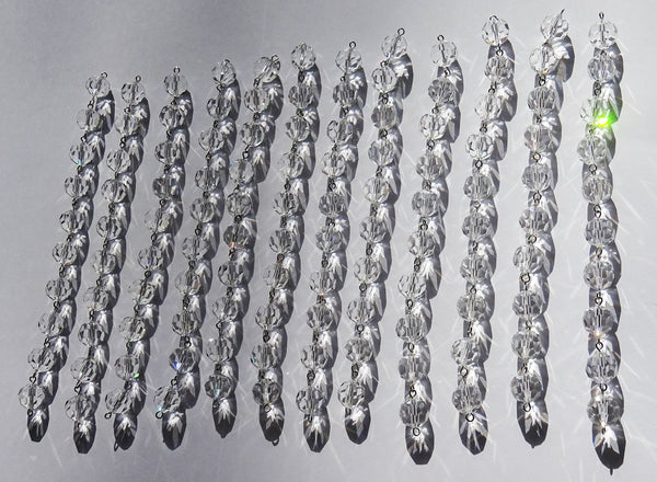 10 Strands Clear 12mm Chandelier Ball Drops Glass Crystals 1.68m Garland Beads Droplets - Seear Lights