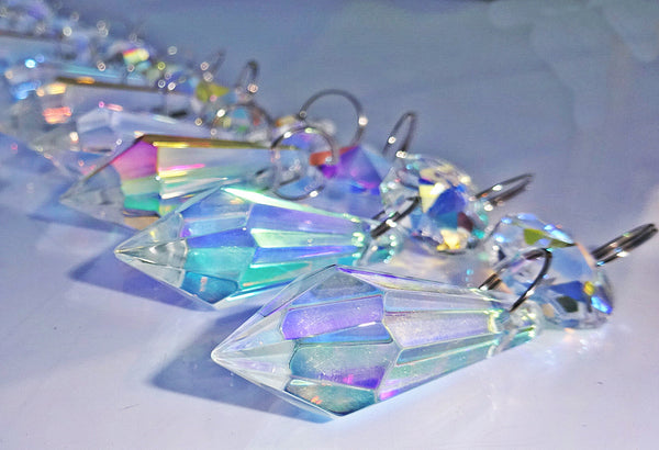 Aurora Borealis 37 mm 1.5" Torpedo Chandelier Glass Crystals Drops Beads AB Droplets Light Parts 9