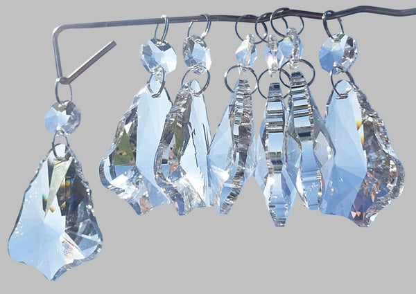 12 Clear 50mm 2" Bell Chandelier Glass Crystals Beads Droplets Garden Window Decorations 12