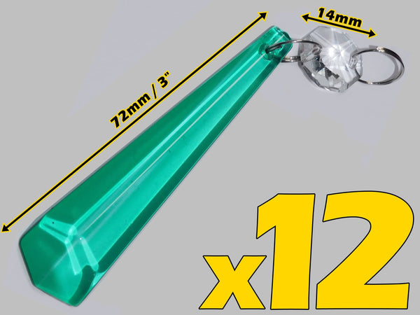 12 Aqua Marine Icicles 72 mm 3" Chandelier Crystals Drops Beads Droplets Christmas Decorations Turquoise 2
