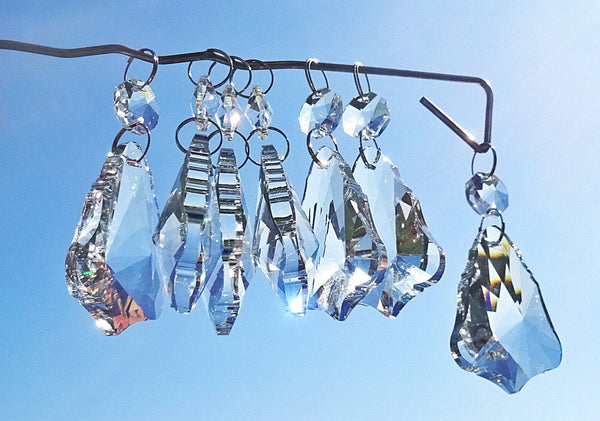 Clear Cut Glass Bell 2 inch Chandelier Crystals Drops Double Facet Transparent Droplets Prisms 6
