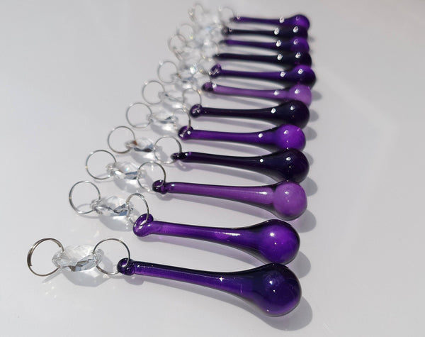 12 Purple Orbs 53mm 2" Chandelier Crystals Droplets Beads Light Droplets Christmas Tree Decorations 4