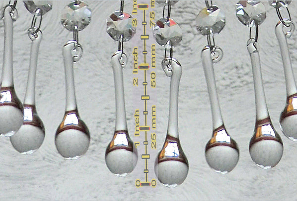Clear Glass Teardrop Orbs 53 mm / 2 inch Chandelier Crystals Droplets Beads Drops Pendant Droplets Transparent 7