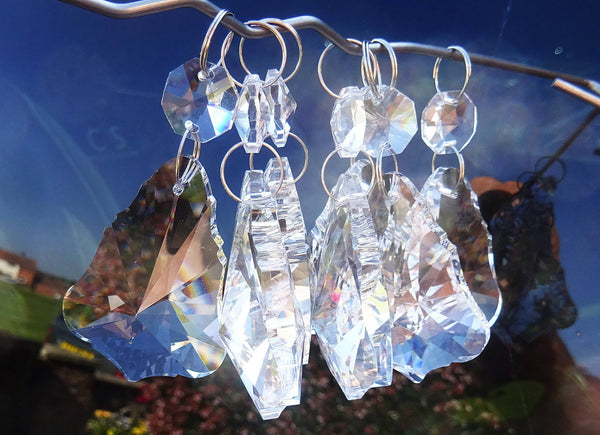 Clear Cut Glass Bell 2 inch Chandelier Crystals Drops Double Facet Transparent Droplets Prisms 3