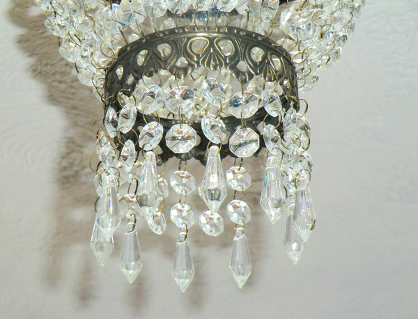 Bronze Two Tier Chandelier Lampshade Pendant with Acrylic Beads Drops Ceiling Light Lamp Easy Fit 8