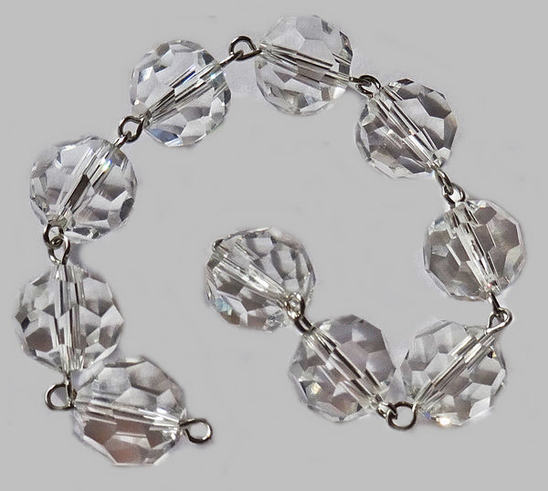 1 Strand 12mm Clear Transparent Chandelier Ball Drops Cut Glass Crystals Garlands Beads Droplets 2