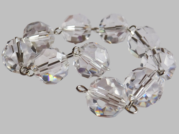 1 Strand 12mm Clear Transparent Chandelier Ball Drops Cut Glass Crystals Garlands Beads Droplets 8