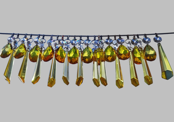 20 Cut Glass Orange Topaz Chandelier Drops Crystals Beads Droplets Light Lamp Parts 13