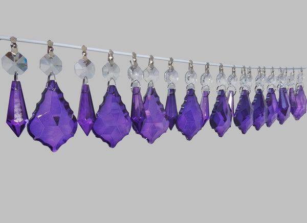 20 Purple Chandelier Cut Glass Drops Crystals Beads Droplets Lamp Light Parts Prisms 12