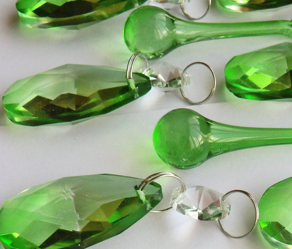 20 Emerald Green Chandelier Drops Crystals Beads Prisms Mix Droplets Light Parts Bundle 2