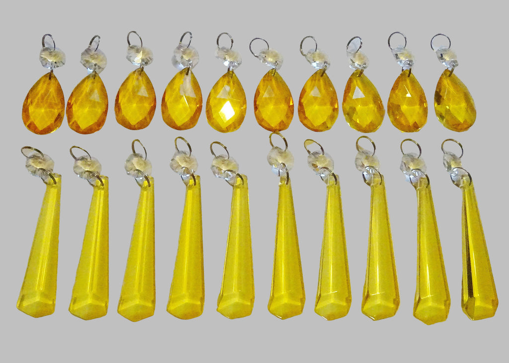 20 Cut Glass Orange Topaz Chandelier Drops Crystals Beads Droplets Light Lamp Parts 2