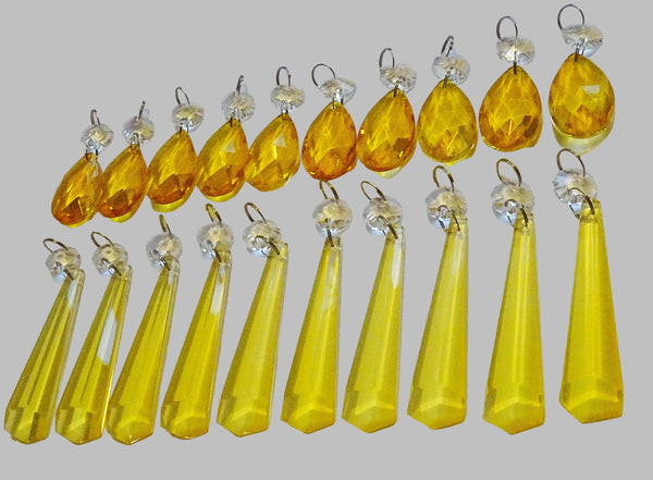 20 Cut Glass Orange Topaz Chandelier Drops Crystals Beads Droplets Light Lamp Parts 7