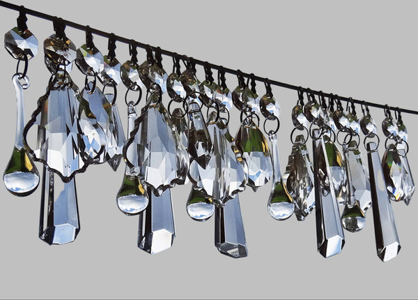 25 Chandelier Drops Clear Cut Glass Crystals Beads Prisms Droplets Lamp Light Parts Tree Decorations - Seear Lights