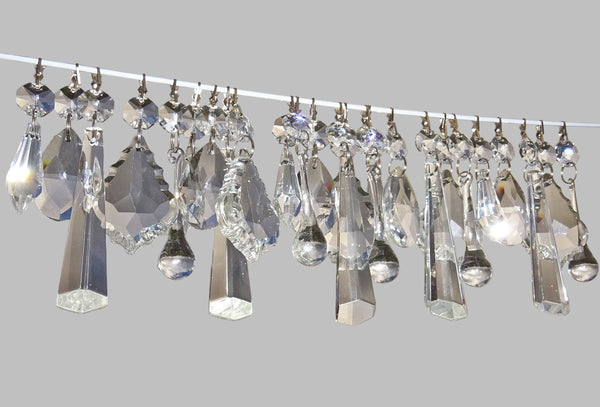 25 Chandelier Drops Clear Cut Glass Crystals Beads Prisms Droplets Lamp Light Parts Tree Decorations 5