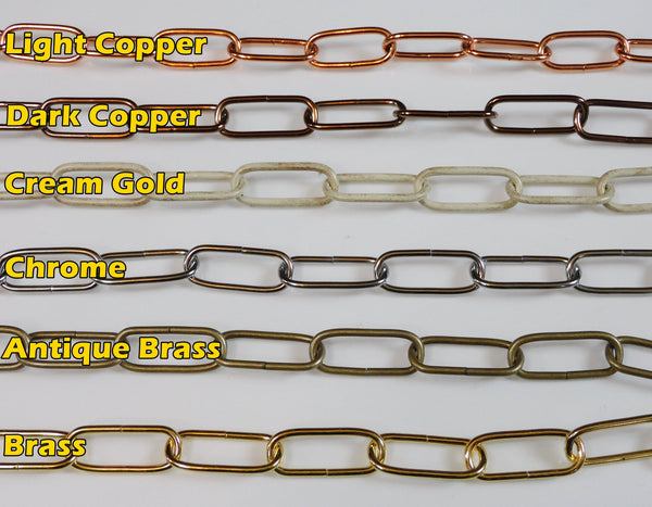 Metal Chandelier or Pendant Light Chain 0.97m 4cm Links Shiny Chrome 1