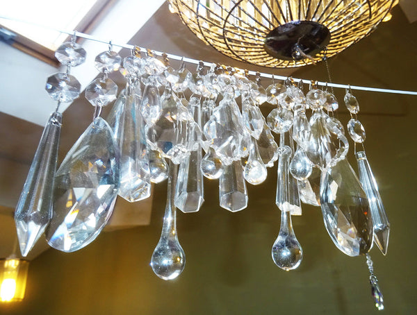 24 Chandelier Drops Crystals Cut Glass Beads XL Droplets & Standard Clear Prisms Hanging Pendants 1