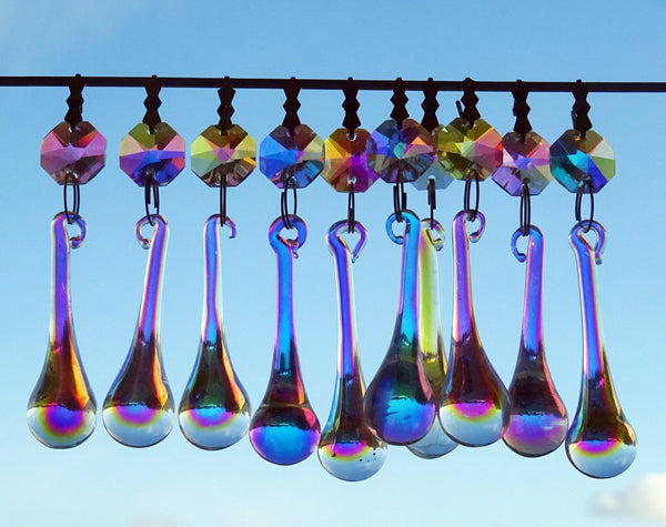 12 Aurora Borealis Orbs 53 mm 2" Chandelier Crystals Droplets Beads Drops Christmas Decorations 4