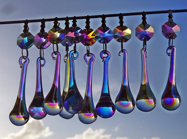 12 Aurora Borealis Orbs 53 mm 2" Chandelier Crystals Droplets Beads Drops Christmas Decorations 1