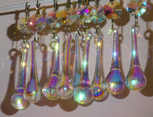 12 Aurora Borealis Orbs 53 mm 2" Chandelier Crystals Droplets Beads Drops Christmas Decorations - Seear Lights