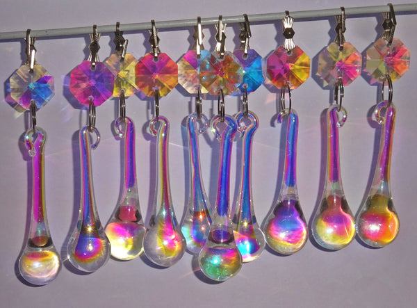 12 Aurora Borealis Orbs 53 mm 2" Chandelier Crystals Droplets Beads Drops Christmas Decorations 2