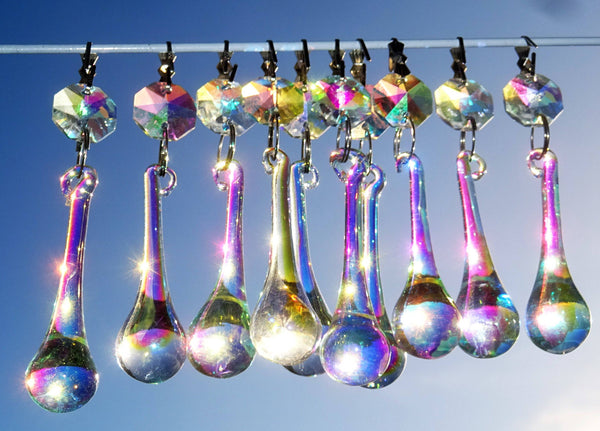 12 Aurora Borealis Orbs 53 mm 2" Chandelier Crystals Droplets Beads Drops Christmas Decorations 3