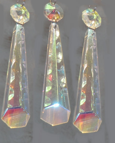 24 Mixed Colour Chandelier Cut Glass Crystals Drops Christmas Tree Decorations Droplets Beads 5