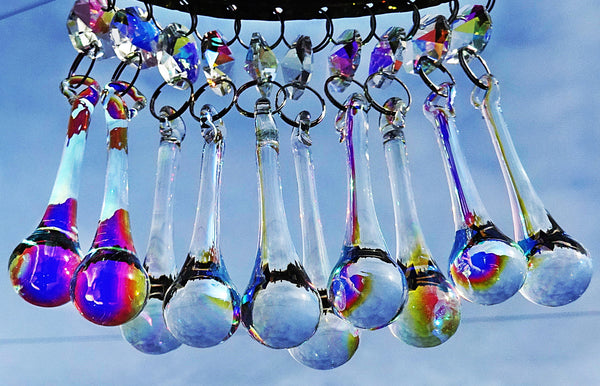 Aurora Borealis 53 mm 2" Orb Chandelier Cut Glass Crystals Drops Beads AB Droplets Light Parts 10