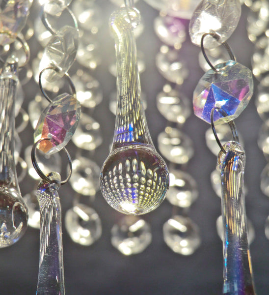Aurora Borealis 53 mm 2" Teardrop Orb Chandelier Cut Glass Crystals Drops Beads Charms AB Droplets 5
