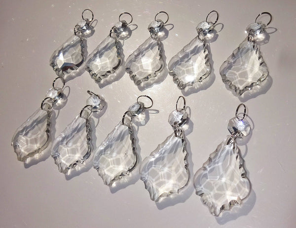 1 Clear Cut Glass Leaf 50 mm 2" Chandelier Crystals Drops Beads Transparent Droplets - Seear Lights