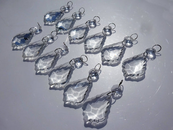12 Clear Leaf 50 mm 2" Chandelier Crystals Drops Beads Droplets Garden Window Decorations 5