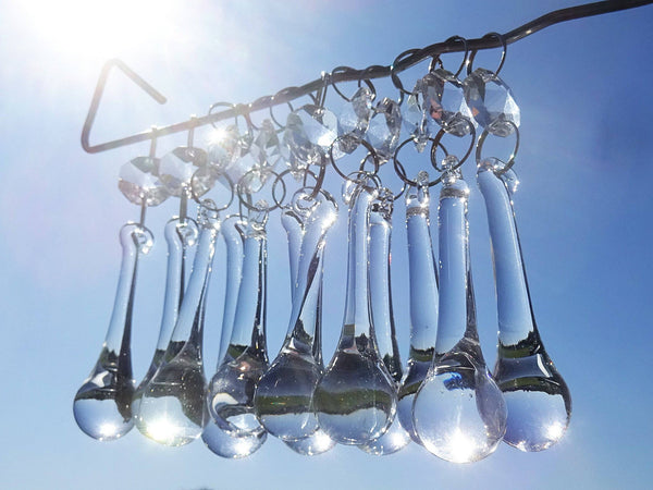 12 Clear Orbs 53mm 2" Chandelier Crystals Droplets Beads Drops Garden Sun Catcher Decorations 1