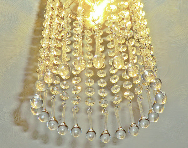 1 Chain Strand Clear Glass Teardrop Orb 11" Chandelier Drops Crystals Beads Garland 11