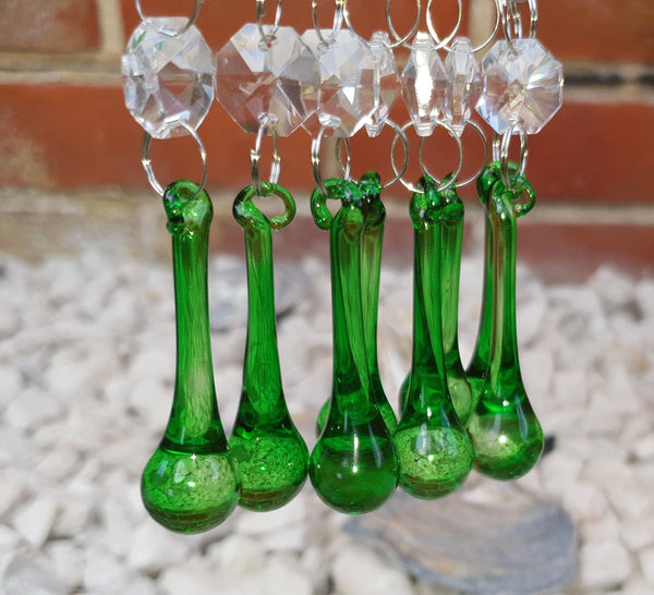 12 Emerald Green Orbs 53 mm 2" Chandelier Crystals Droplets Beads Drops Christmas Wedding Decorations 9