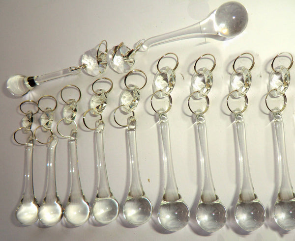 12 Clear Orbs 53mm 2" Chandelier Crystals Droplets Beads Drops Garden Sun Catcher Decorations 7