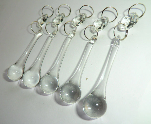 1 Clear Glass Orbs 53 mm 2" Chandelier Crystals Droplets Beads Drops Transparent Light Parts - Seear Lights