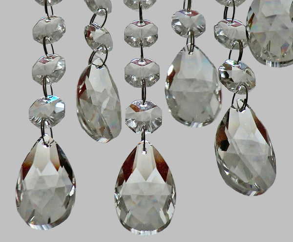 1 Chain Strand Clear Glass Oval Almond 10.8 inch Chandelier Drops Crystals Beads Garland 2