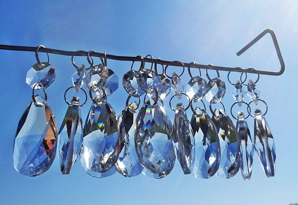 12 Clear Oval 37mm Chandelier Crystals Drops Beads Droplets Garden Window Decorations 6
