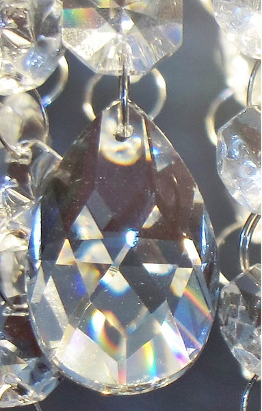 1 d Chain Strand Clear Glass Oval Almond 10.8 inch Chandelier Drops Crystals Beads Garland - Seear Lights