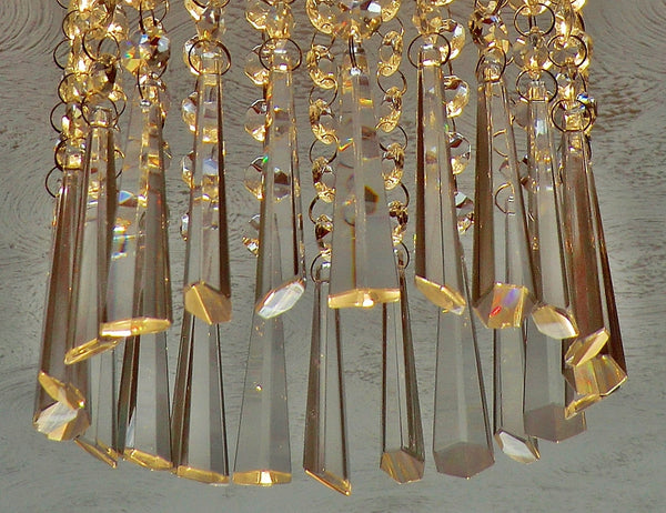 1 Chain Strand Clear Glass Icicles 11.75 inch Chandelier Drops Crystals Beads Garland 9