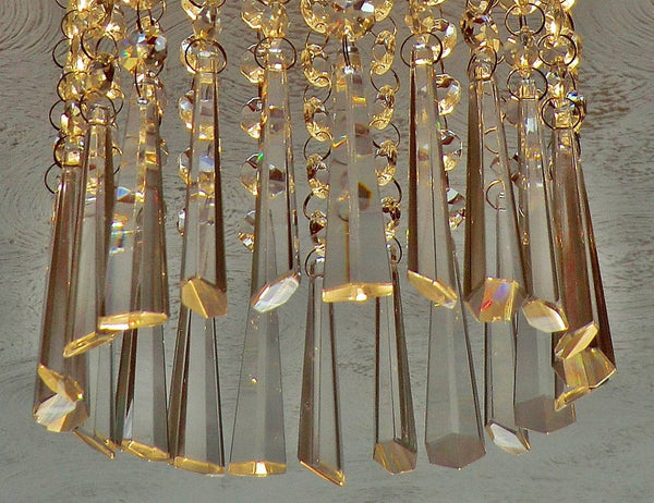 1 Clear Cut Glass Icicles 72 mm 3" Chandelier Crystals Drops Beads Droplets Transparent - Seear Lights