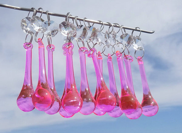 Rose Pink Glass Orbs 53 mm 2" Chandelier Crystals Droplets Beads Drops Lamp Light Parts 6
